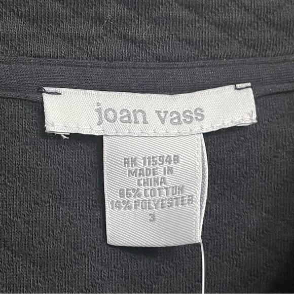 NWT Womens SZ 3 equal 8-10 Joan Vass Blazer quilted Black button jacket - Picture 4 of 7